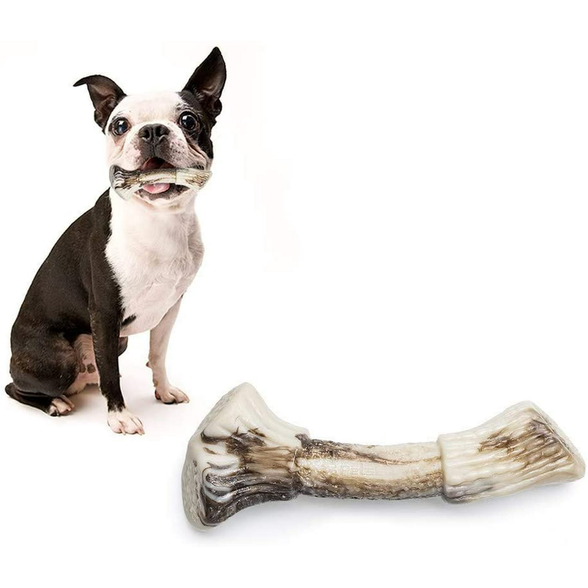 FFIY Dog Chew Toys for Aggressive Chewers Large Breed up to 88 lbs Durable Hard Nylon Dog Bone Tough Dog Toy for Large Medium Small Dogs Teething Puppies Nylon Antler Bone Dogs