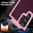 thumbnail image 6 of for Samsung Galaxy S22 Ultra Case, S22 Ultra Case with Self Healing Flexible TPU Screen Protector[2 Pack], Military Grade Dual-Layer Heavy Duty Case for Galaxy S22 Ultra 5G-Pink/Rose Red, 6 of 11