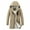 Khaki, variant on IROINNID Men's Long Sleeve Shearling Thigh-Length Hooded Coat Solid Color Casual Mid Length Jacket Coats