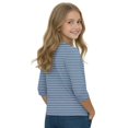 thumbnail image 5 of Girls Casual 3/4 Sleeve T Shirts Kids Crewneck Tops Fashion Striped Tees Pink,12-13 Years, 5 of 6