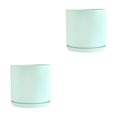 thumbnail image 3 of Destyer Cylindrical Flower Pots - Sturdy Ceramic Breathable Water Filtration System Straight Tube Matte Is DS light green M 2Set, 3 of 6