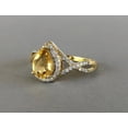 thumbnail image 2 of Dazzlingdaimonds Jewels 14K Yellow Gold Plated 925 Sterling Silver 2.00 Ct Pear Cut Citrine & Diamond Engagement Wedding Christmas Thanksgiving Ring For Women's -4, 2 of 3
