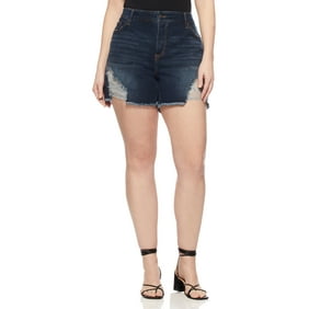 Sofia Jeans by Sofia Vergara Plus Size Lila Mid-Rise Destructed Hem Shorts