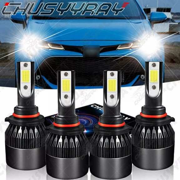 For 2001-2011 2012 2013 2014 2015 Toyota Corolla - LED Headlight Lamp Bulbs Combo Kit 6000K White 4X