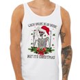thumbnail image 2 of Santa Skeleton Dead Inside Tank Top Unisex Large White, 2 of 5