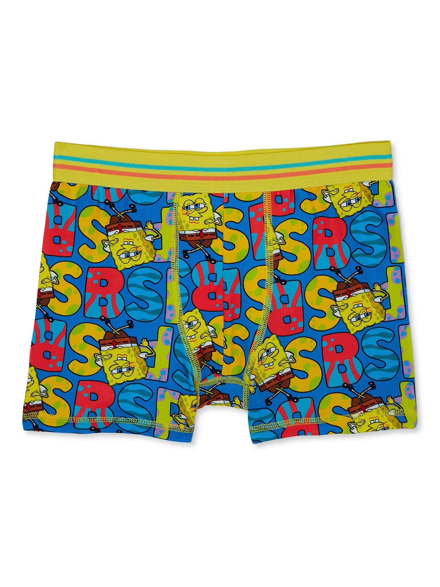 SpongeBob SquarePants Boys Boxer Brief Underwear, 4-Pack, Sizes XS-XL