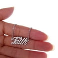 thumbnail image 3 of Faith Name Plate Word Necklace Stainless Steel Jewelry Valentine Gift, 3 of 3