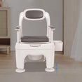 thumbnail image 2 of Wildnix Portable Bedside Commode with Adjustable Seat Height, Non-Slip Base, Armrests, and Comfortable PU Seat for Elderly and Pregnant Women, 2 of 6