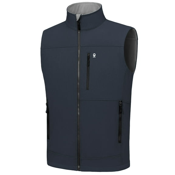 Little Donkey Andy Men's Lightweight Golf Vest Outerwear Warm Fleece Lining Sleeveless Running Casual Hiking Vests, Black S