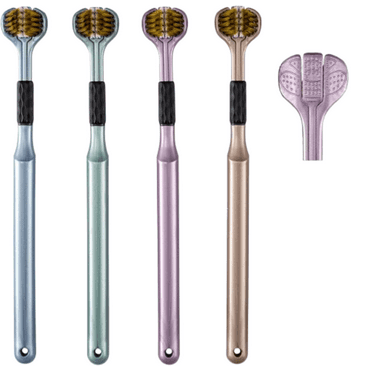 Tanhomme 3-Sided Toothbrush,New Tri-Head Various Angle Cleaning Toothbrush,Slip Withstand Sensory Triple Action Toothbrushes,Great Angle Hairs Clean Each Tooth for Adult Kid