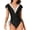 Black, variant on SOMER Women's One Piece Swimsuit Tummy Control Bathing Suits Ruffle Sleeves Slimming Swimwear