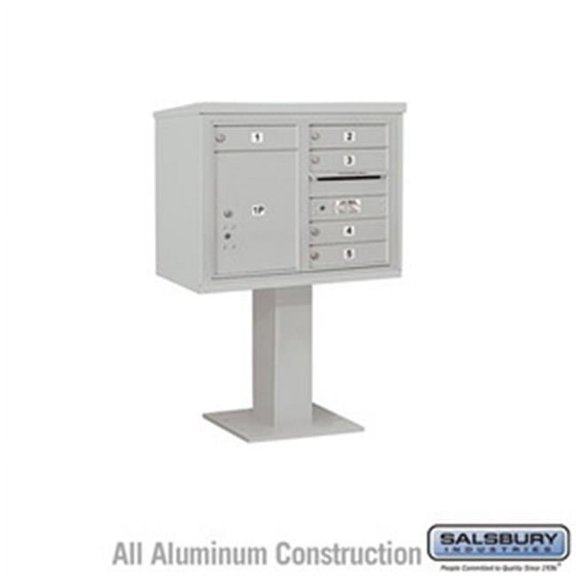 Salsbury Industries 64152GY-U 1 Wide Unassembled Standard Metal Locker with Four Tier, Gray - 5 ft. x 12 in.