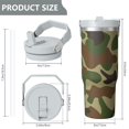 thumbnail image 4 of 30oz Tumbler with Swivel Handle, Vacuum Insulated Stainless Steel Travel Mug with 2-in-1 Straw Lid, Camo Print, 4 of 6