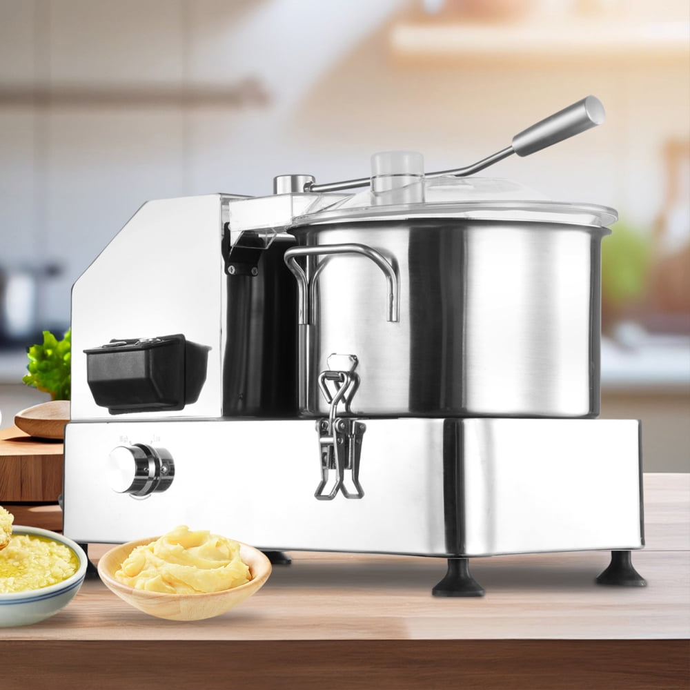 650W Commercial-Grade Food Processor, Large Capacity Stainless Steel Chopper for Bulk Fruit Vegetable Prep, Cafeteria Use