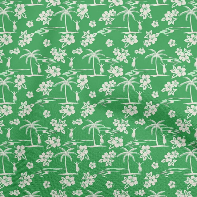 oneOone Tissu Jersey Viscose Vert Matériel de Robe Tropicale Tissu Imprimé Tissu au Mètre 60 Pouces de Large
