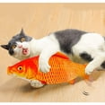 thumbnail image 5 of Touch Sensitive Realistic Orange Floppy Dancing Cat Kicker Fish Toy with Catnip, 5 of 5