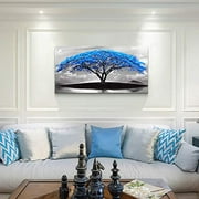 canvas wall art for living room bathroom Wall Decor Black and white landscape Blue tree moon painting to Hang Home Decorations for office bedroom kitchen Works canvas Prints pictures 20" x 40"inch