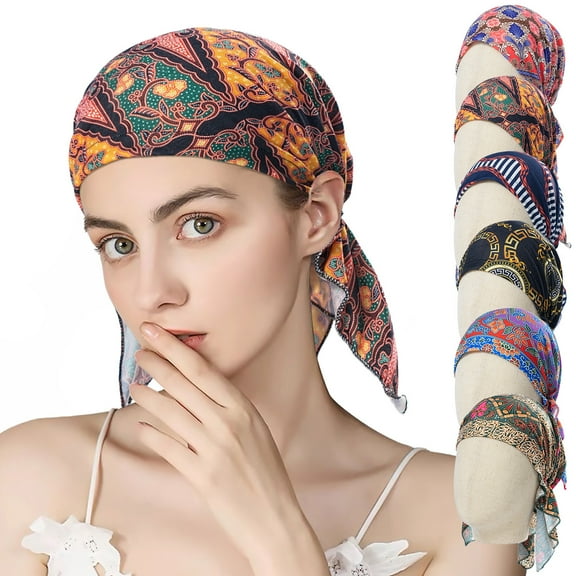 Dalrosia Women Chemo Hat Turban Beanie, Pre-Tied Headwraps Headwear Bandana for Hair Loss