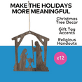 thumbnail image 2 of Rustic Holy Family Nativity Silhouette Christmas Ornaments, Home Decor, Christmas, 12 Pieces, 2 of 3