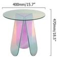 thumbnail image 3 of Drevy End Table Clear Round Side Table Modern Accent Table Iridescent, 3 of 6