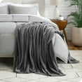 thumbnail image 4 of Bare Home Microplush Fleece Textured Blanket - 300 GSM - Fuzzy Microfleece - Soft & Plush - Full/Queen, Gray, 4 of 6