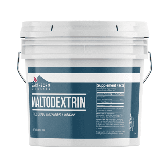 Earthborn Elements Maltodextrin 1 Gallon Water Soluble, Complex Carbohydrate for Workout Shakes, No Artificial Color or Flavor