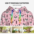 thumbnail image 4 of Wukai Cute Fox Pink Tree Print Womens Hoodies Fleece Sweatshirts Long Sleeve Sweaters Pullover Fall Outfits Winter Clothes-Small, 4 of 7
