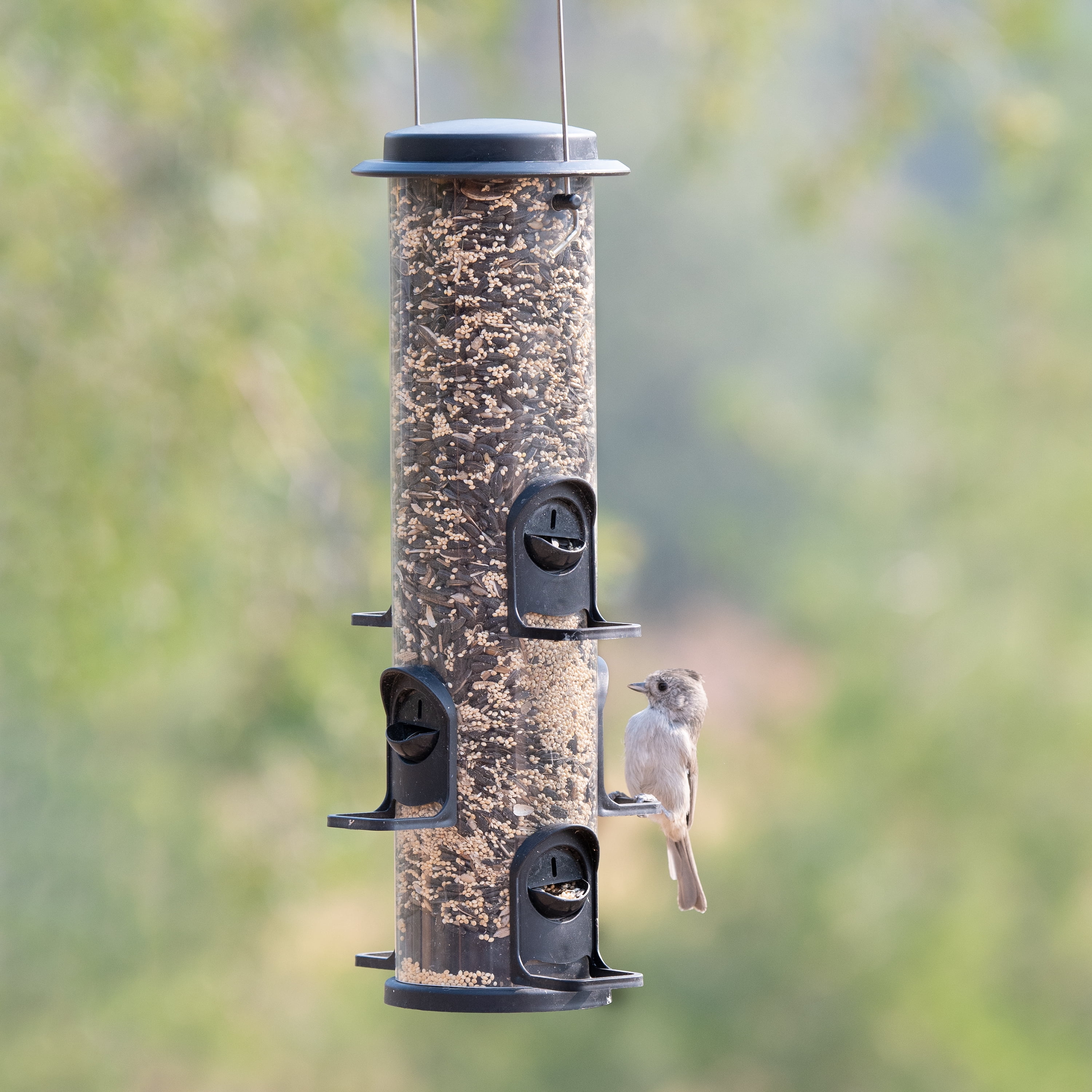 Perky-Pet Black 2-in-1 XL Wild Bird Tube Feeder - 4lb Capacity