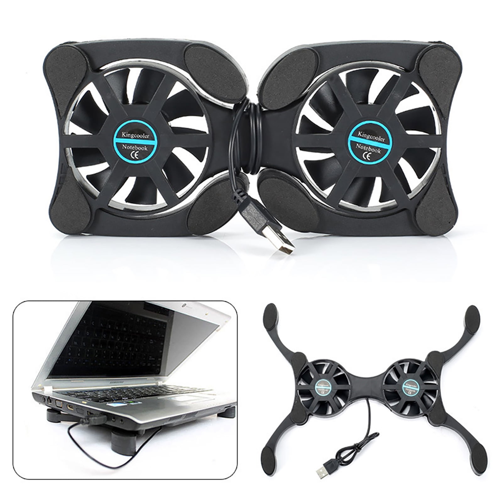 Laptop mini octopus usb cooling notebook 2 fans cooler pad foldable fan 10"W`US 