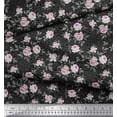 thumbnail image 3 of Soimoi Crepe Silk Fabric Leaves & Rose Floral Printed Fabric 1 Yard 42 Inch Wide, 3 of 3