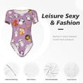 thumbnail image 6 of Uemuo Lovely Animals Pattern Women's One Piece Short Sleeve Swimsuit Rash Guard Surfing Modest Quick-drying Swimsuit Beach Essentials-, 6 of 9