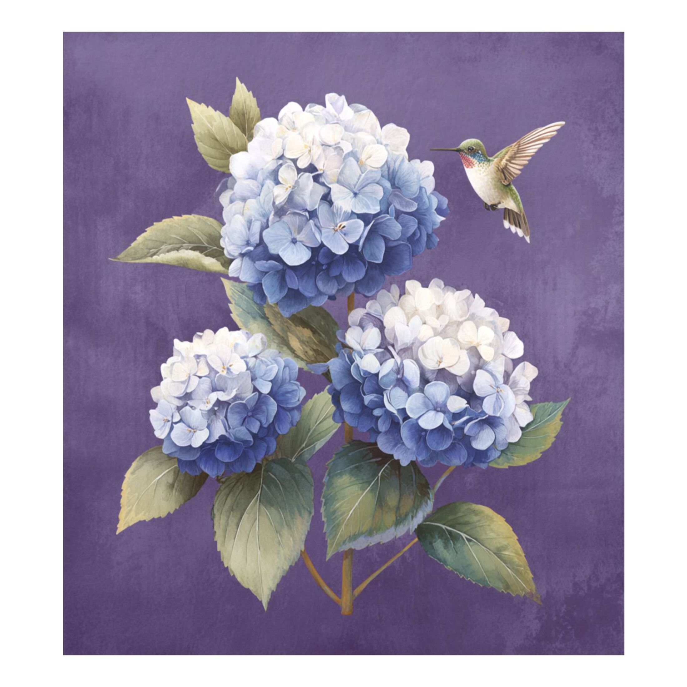 Dishwasher Magnetic Refrigerator Magnet Cover Sticker Home Decorative 23"x26" Blue and White Hydrangeas