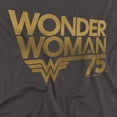 thumbnail image 2 of Wonder Woman Wonder Woman 75Th Anniversary Gold Logo Women's T Shirt, Charcoal, X-Large, 2 of 6