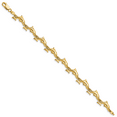 thumbnail image 2 of 14k Yellow Gold Polished 3D Reversible Dolphin Bracelet, 2 of 7