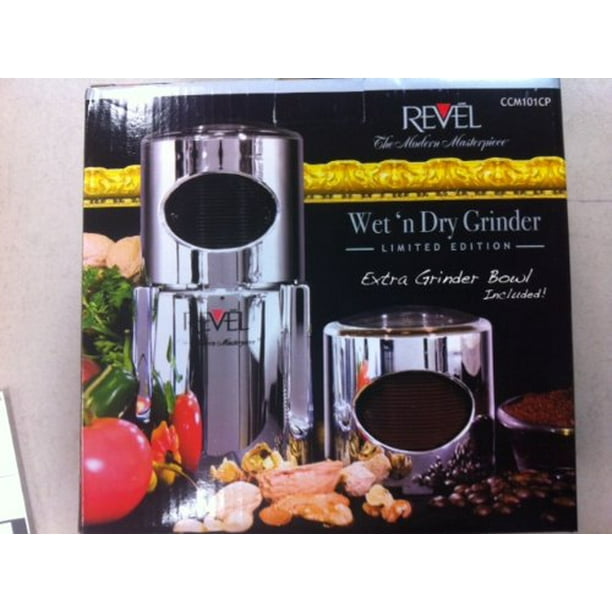Revel CCM101CP Chrome Wet and Dry Coffee/Spice/Chutney Grinder with Extra Cup, 110volt