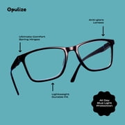 OPULIZE NYX Blue Light Blocking Reading Glasses - Anti-Glare Computer & Gaming Eyewear - 2 Pack - UV & Eyestrain Protection - Rectangular Frame - Brown Gray - Mens Womens - + 2.50