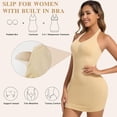 thumbnail image 4 of MANIFIQUE Shapewear Slip Dress with Built in Bra for Women V-Neck Halter Tummy Control Full Slips Convertible straps, 4 of 7