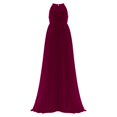 thumbnail image 5 of Gyujnb Halter Sleeveless Tank Neck Maternity Maxi Dress Elastic Gathered Empire Waist Lightweight Flowy Chiffon Loose A Line Floor Length Gown Elegant Bridesmaid Photoshoot,M, 5 of 5