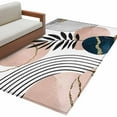 thumbnail image 2 of Bohemian Navy Washable Area Rugs 4'x6', Pink Tropical Palm Trees Plants Abstract Art Low Pile Throw Living Room Rug Non-Slip Sturdy Edge Binding Carpet for Indoor Entryway Bedside Kitchen, 2 of 9