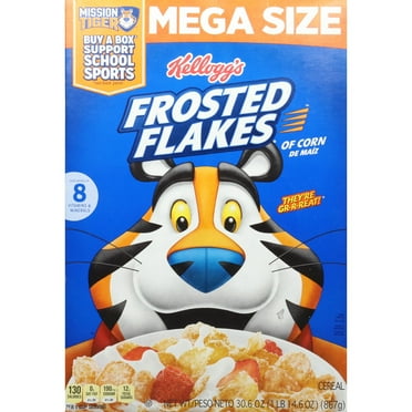 Kellogg's Frosted Flakes Original Breakfast Cereal - Mega Size - 30.6 oz Packaging May Vary