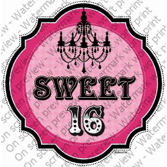 Sweet 16 Birthday-Girl Edible Image Icing Cake Topper for Quarter Sheet Cake, by TNCT