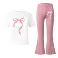thumbnail image 5 of G`irls Clothes 2 Piece Cute Butterfly T-shirt & Flared Pants/Cargo Pants Spring Outfits for Teen G`irls 5-14Y, 5 of 5