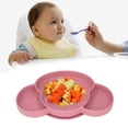 thumbnail image 1 of Baby Suction Plate With 3 Dividers, Silicone Animal Shape, Easy To Clean, High Temperature, 1 of 8