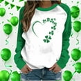 thumbnail image 2 of Raglan Sleeve T-Shirt for Women Lucky Charm Print Top 2026 Womens Tops Oversized Casual Pullover St. Patrick's Day Clothing Comfortable Long Sleeve Outfits Graphic Crewneck Shirts, 2 of 7