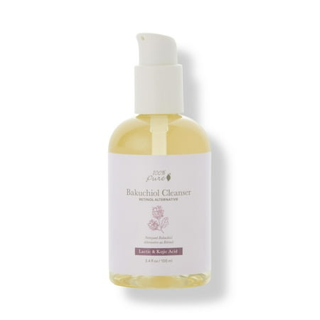 100% PURE Bakuchiol Face BCA3 Cleanser Plant-Based Retinol Alternative Aging Face Wash Gentle Kojic Acid & Licorice Daily Skincare Boost - Fresh Foam Facial Cleansing for Women & Men - 3.4 fl oz