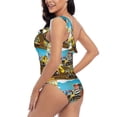 thumbnail image 5 of Yiaed Different Construction Site Vehicles Print Women One Piece Swimsuits Tummy Control One Shoulder Bathing Suits Pattern Ruffle Swimwear-Large, 5 of 8