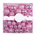 thumbnail image 2 of 44Pcs Electroplated Christmas Ornament Balls, 1.18-1.97 Inch Shatterproof Plastic Decor Set for Tree Home Party (0.45lb) Pink, 2 of 5