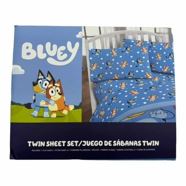 Bluey Blue Polka Dots Twin Sheet Kids Set, 3 Pieces