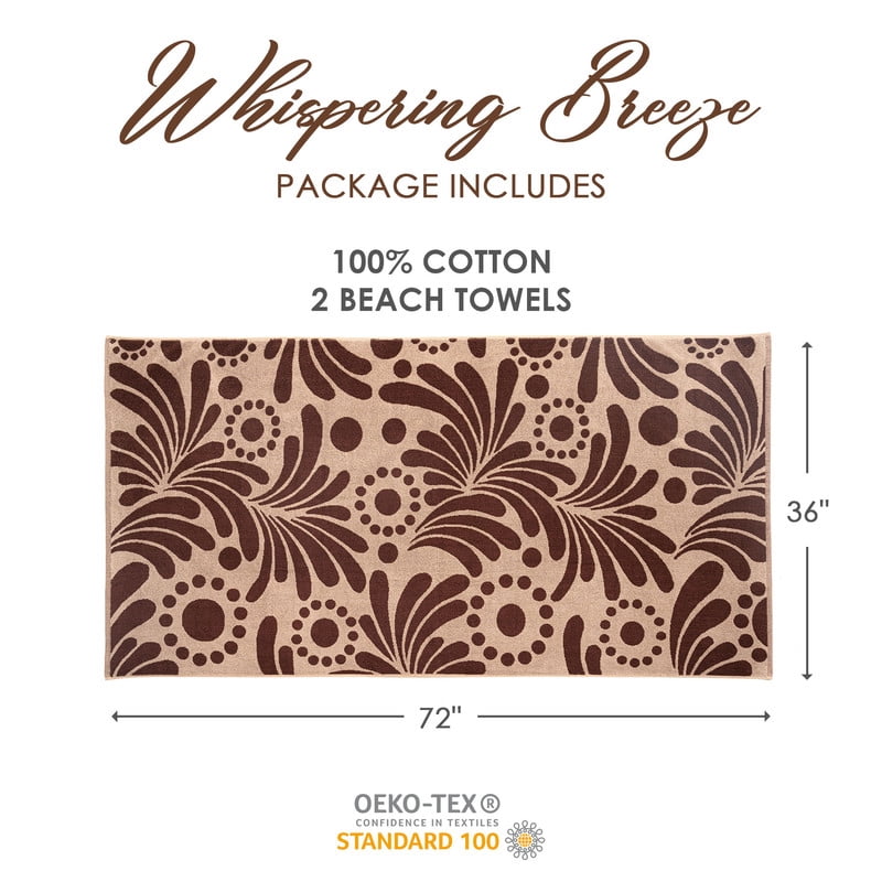 Evimpex 100%-Cotton 2pcs/SET Beach & Pool Towels - Large Cotton Towels for Pool, Beach, Bath, Gym & More - Soft, Absorbent & Oversized Beach Towels 36” x 72”