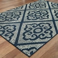 thumbnail image 4 of HomeRoots 4' x 6' Blue and Ivory Geometric Stain Resistant Indoor Outdoor Area Rug, 4 of 6